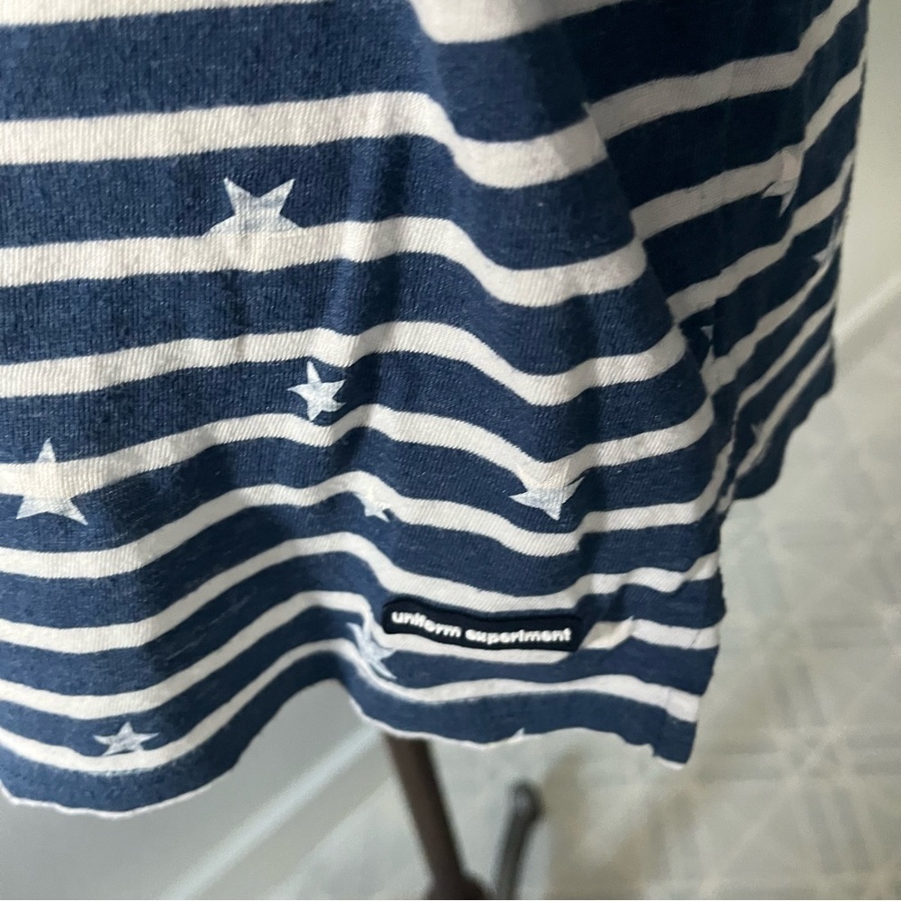 UNIFORM EXPERIMENT x FRAGMENT sz 2 M Long Sleeve Striped Blue Boatneck T… - Picture 2 of 10